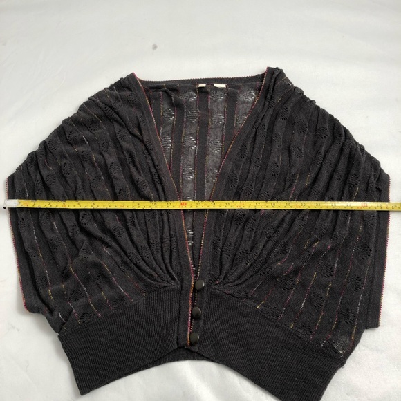 Anthropologie Moth dark gray multicolor knit sleeveless cardigan M - Picture 5 of 8